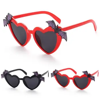 Крылья летучей мыши, солнцезащитные очки в форме сердца, модные украшения для дискотеки, солнцезащитные очки в форме сердца, костюм для Хэллоуина, Очки для женщин
