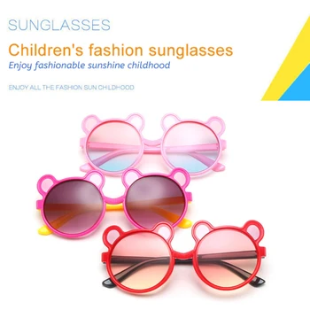 Милые детские солнцезащитные очки с медвежьими ушками, Уличные детские Винтажные солнцезащитные очки, Летние солнцезащитные очки для девочек и мальчиков, солнцезащитные очки с защитой от ультрафиолета