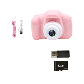 Детская Камера Мини-цифровая камера с разрешением экрана 1080P HD, видеокамера 8 МП, игрушки для улицы, подарки для детей (розовый)