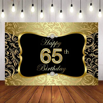 украшение вечеринки по случаю 65-летия, золотой черный фон для вечеринки по случаю дня рождения, королевская текстура, золотой блеск, фоны с 65-летием