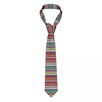Классические разноцветные галстуки с зигзагообразным шевроном для офиса, мужские богемные геометрические галстуки на заказ