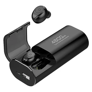 Беспроводные Наушники Bluetooth 5.0 с Зарядным чехлом емкостью 4800 мАч [В качестве блока питания] с Микрофоном, Кабелем USB Type C, Стереонаушниками TWS Earp