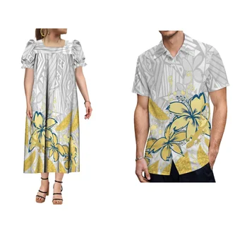Мужская и женская одежда для пар на заказ в Полинезии, пышные платья и повседневные блузки, высококачественные платья для банкетов