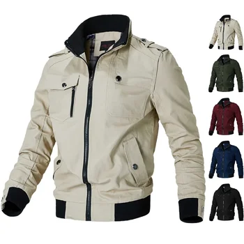 Осенние мужские куртки-бомберы 2023, повседневные мужские армейские военные куртки, мужская хлопковая тонкая верхняя одежда, Ветровка, бейсбольные пальто, одежда