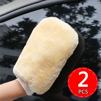 Плюшевые перчатки для мытья автомобиля, мягкая полировка, Утолщенная рукавица для чистки из искусственной шерсти, Двусторонняя перчатка из микрофибры, принадлежности для автомойки
