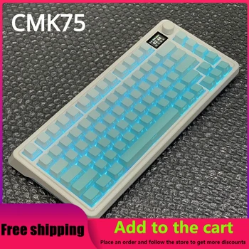 Оригинальная механическая клавиатура CMK75 с тремя режимами горячей замены клавиш с экраном, эргономичная структура прокладки, игровая клавиатура для киберспорта