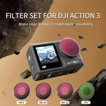 Обновленный комплект фильтров HD Optical Glass Filter ND8 ND16 ND32 CPL Lens Filter Kit Protector Совместим с камерой DJI Action 4
