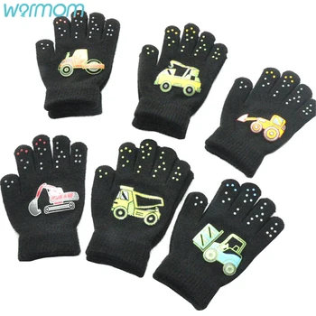 Warmom/ Новые модные детские толстые вязаные перчатки, теплые зимние перчатки, детские эластичные варежки для мальчиков и девочек, аксессуары для младенцев от 5 до 11 лет