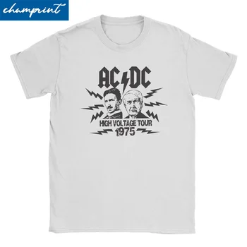 Мужские И женские футболки AC-DC High Voltage Tour 1975, модная футболка из чистого хлопка, футболка с коротким рукавом, круглый вырез, одежда больших размеров