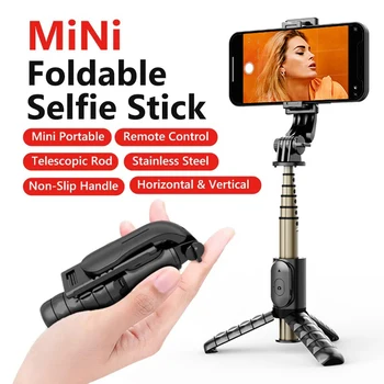 Штатив Q10 Mini Selfie Stick с Пультом Дистанционного управления Bluetooth, Видео Монопод-Штатив для Телефона, Камеры, Gopro 2023 New