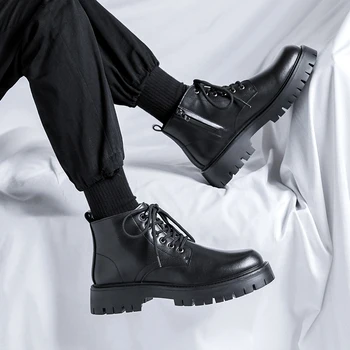 Мужские кожаные водонепроницаемые ботильоны Chukka на шнуровке, оксфордские модельные ботинки, Повседневная деловая рабочая повседневная обувь для мужчин