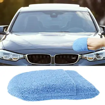 Аппликатор для автомобильного воска, полотенце для мытья автомобиля из микрофибры, быстросохнущая губка для автомобильного воска с карманом для пальцев, аксессуары для автоматической чистки