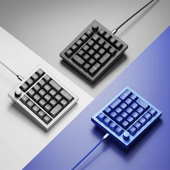 Q0 Plus Индивидуальная накладка Маленькая механическая клавиатура 27 клавиш с помощью клавиши переключения с ЧПУ с RGB подсветкой Анодный алюминиевый корпус с ЧПУ