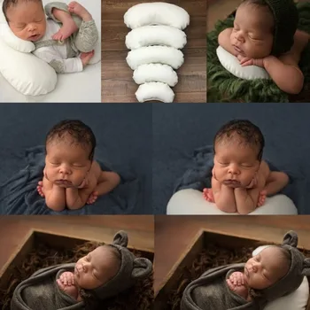 Мягкая подушка в виде полумесяца, наборы реквизита для фотосессии, помощь в позировании младенцев, Мягкий милый коврик для фотосъемки новорожденных, Мемориал роста новорожденных