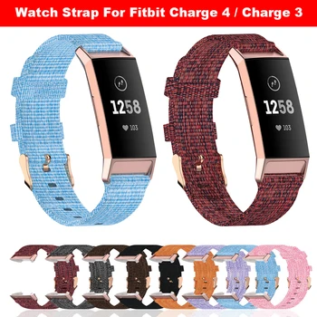 Ремешок для часов Fitbit Charge 4 / Charge 3 Дышащий нейлоновый браслет на запястье, водонепроницаемый ремешок для умных часов
