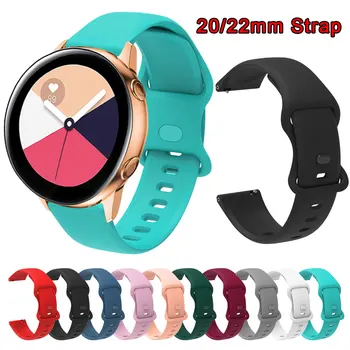 Силиконовый ремешок для Samsung Galaxy Watch Active 3 4 S2 S3 Huawei GT2 GT3 Браслет для наручных часов Smartwatch Ремешок для часов 20/22 мм