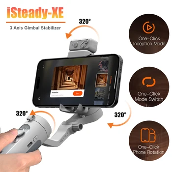 Трехосный стабилизатор телефона iSteady XE Kit с заполняющей подсветкой, ручной карданный стабилизатор с защитой от встряхивания для смартфона Xiaomi iPhone