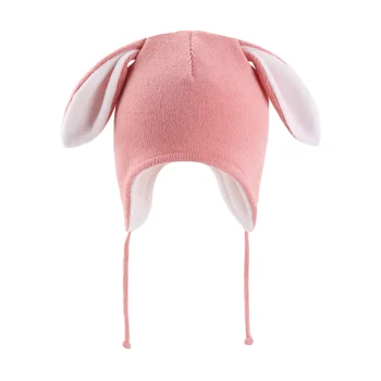 Детская шапка-кролик 1-5 лет, осень-зима, теплая шапка с длинными ушами для маленьких мальчиков, повседневные шапки для защиты ушей для маленьких девочек