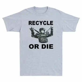Дуайт Переработай или умри, Забавная винтажная мужская футболка с коротким рукавом, хлопковая футболка