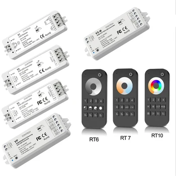 RGBCCT/RGBW/RGB/CCT/Затемняющий Светодиодный Радиочастотный Контроллер 2.4G Беспроводной Светодиодный контроллер DC12V-24V