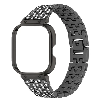 Металлический браслет с бриллиантами для Redmi Watch 4, защитный чехол для redmi watch4, ремешок для redmiwatch 4, защитный чехол-оболочка