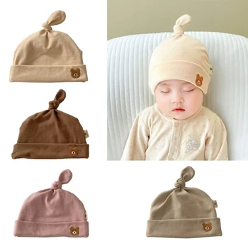 F62D Портативная детская шапочка-бини унисекс, детские шапочки для малышей, детская мягкая вязаная шапочка, детская шапочка для мальчиков и девочек, осень