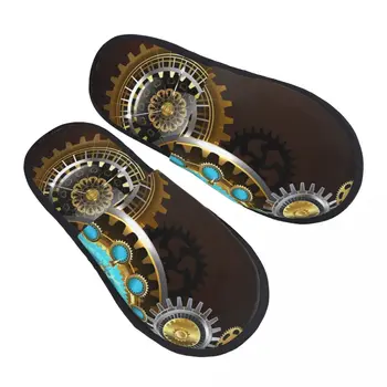 Необычные часы в стиле стимпанк с шестеренками, удобные тапочки из пены с эффектом памяти, женская домашняя обувь для отеля