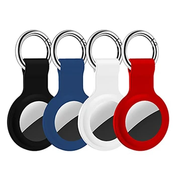 Защитный держатель для чехла Airtag из 4 предметов, многоцветный силиконовый защитный чехол для Airtag с открытым дизайном