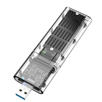 Внешний Корпус M.2 NGFF SATA SSD Высокоскоростной USB3.0 Gen1 5 Гб/с. Прозрачный Чехол Для Жесткого диска SATA SSD Для ПК