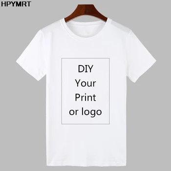 Женская футболка с индивидуальным принтом, сделай сам понравившуюся фотографию или логотип, белые футболки, футболка с технологией теплопередачи, женская одежда