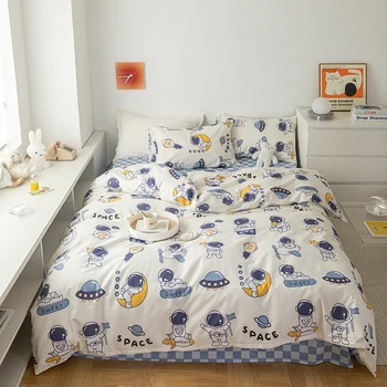 детский хлопковый комплект постельного белья с героями мультфильмов, комплект постельного белья для малышей 2022 года выпуска