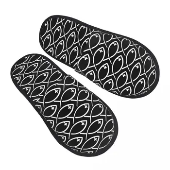 Удобные потертости в виде рыбки с крестом Иисуса и тапочки с эффектом памяти, женская домашняя обувь для христианского спа