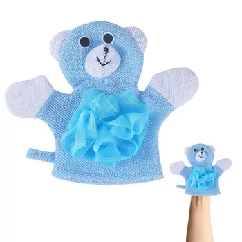 Банные перчатки, детские варежки, мочалки с мультяшной куклой-животным, красочное хлопковое полотенце из композитного материала, Нежный скраб для малышей