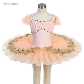 Бледно-Розовое Профессиональное Балетное Танцевальное Платье-пачка для Девочек и Женщин, Танцевальный Костюм Балерины Для Взрослых, Блинные Пачки, Танцевальная Одежда BLL566