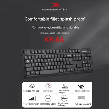Набор клавиатуры и мыши Shuangfeiyan Kr-6a, проводная мышь Usb, 105 клавиш, подходит для настольных компьютеров/ноутбуков, Офисная игра, подарок