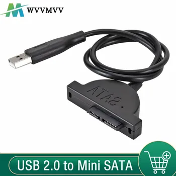 Адаптер USB 2.0 для Mini Sata II 7 + 6 13Pin для ноутбука CD/DVD ROM, Тонкий кабель-преобразователь привода, Винты в устойчивом стиле, 1 шт.