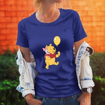 Женские футболки Disney Winnie Piglet с мультяшной простотой, современная футболка Tumblr, модная удобная мультяшная одежда для отдыха с коротким рукавом