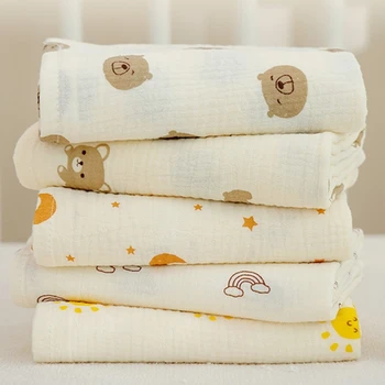 Приятные для кожи муслиновые пеленки, одеяло для младенцев с цветочным принтом, маленькие одеяла, дышащий чехол для коляски, подарок для душа