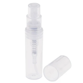 100шт Мини-прозрачная пластиковая бутылка Многоразового использования объемом 3 мл, Портативный флакон для ополаскивания рта, Косметический Распылитель, Контейнер для жидкости