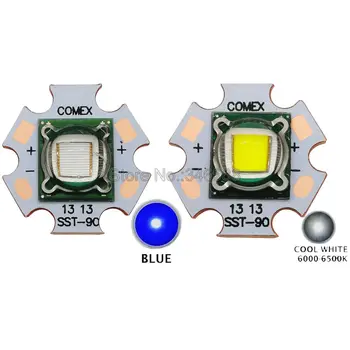 30 Вт Luminus SST-90 SST90 Холодный Белый 6500 К - 7000 К Синий 455 Нм Высокомощная Светодиодная Лампа 3.2-3.4 В 5-7A для Сценического Освещения