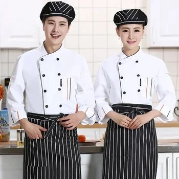 Осенне-зимняя одежда с длинными рукавами, мужская и женская хлопковая рабочая одежда кондитера, униформа шеф-повара кондитерской