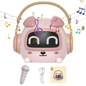 Портативная караоке-машина для детей, портативная караоке-машина с беспроводным микрофоном, детская игрушка Cute Bunny Wireless Story