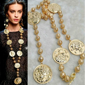 Высококачественное металлическое ожерелье в стиле барокко, ожерелье преувеличенного золотого цвета, лучшие женские свадебные украшения для вечеринок