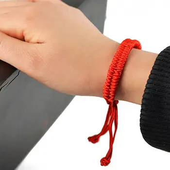 Женский браслет в китайском стиле, Плетеные украшения из красной веревки, Регулируемые браслеты ручной работы для унисекс
