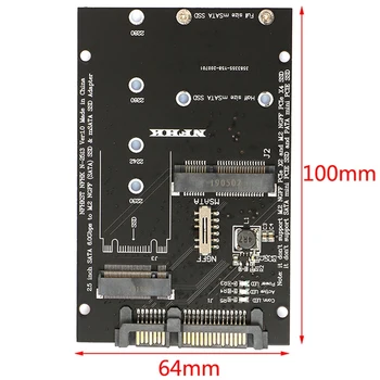 M.2 NGFF MSATA SSD к 2,5-дюймовому адаптеру SATA 3,0 2 В 1 карта-конвертер для портативных ПК