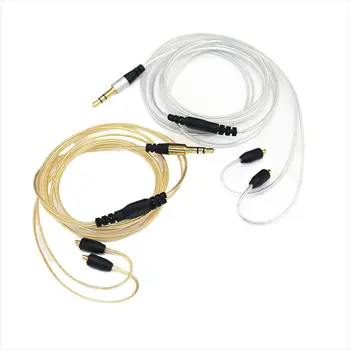 Съемный кабель для наушников MMCX 3,5 мм, серый / серебристый / золотой аудиокабель MMCX, металлическая легкая замена кабеля для наушников