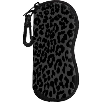 Черный леопардовый футляр для очков, мягкая коробка для хранения очков с принтом, переносная сумка для солнцезащитных очков с защитой от давления на открытом воздухе